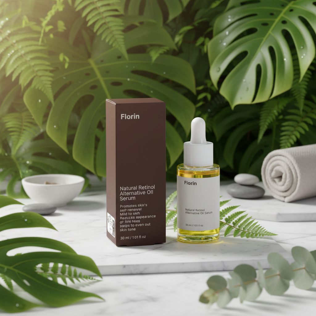 Natural Retinol Alternative Oil Serum bottle with dropper
